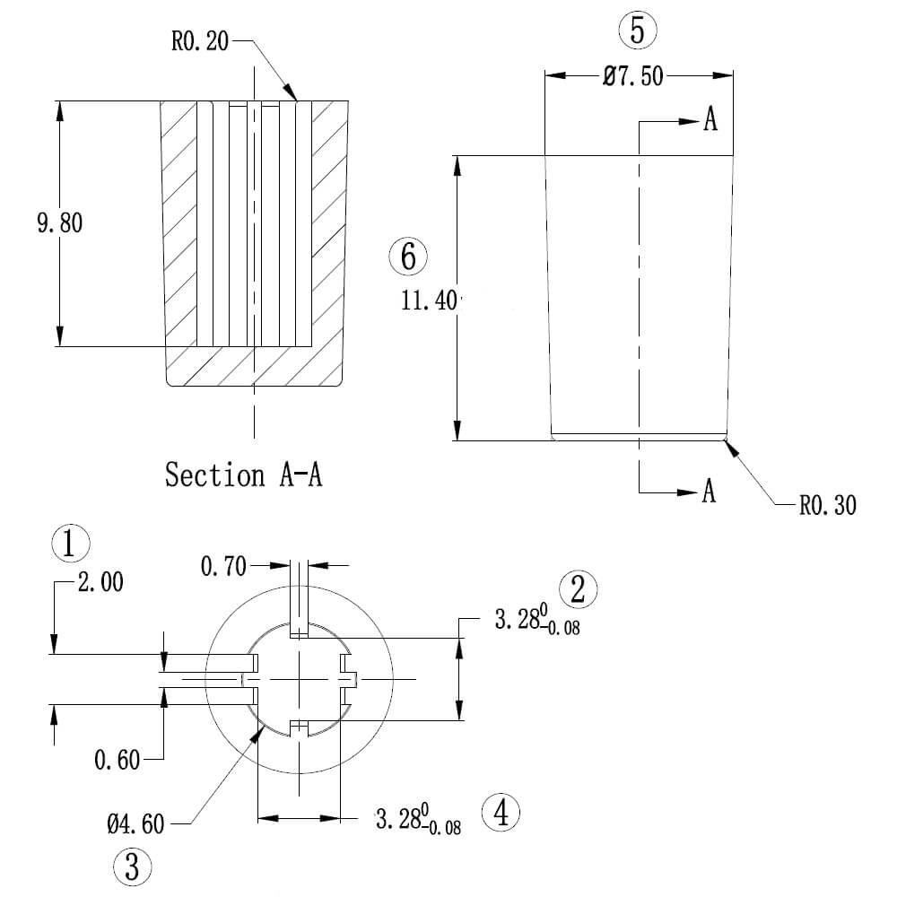 Plastic Single Color Button AN-06